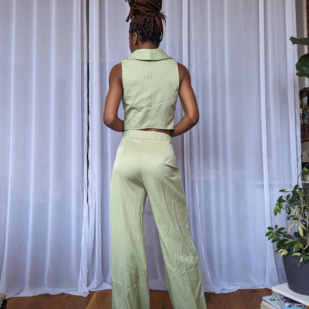 NWT Nasty Gal Mint Sleeveless Waistcoat - Picture 5 of 8